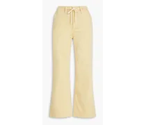 Carly cropped high-rise wide-leg jeans - Yellow