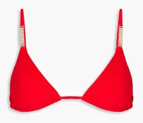 Maldives embellished triangle bikini top - Red