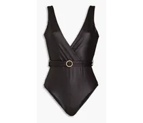 Belted swimsuit - Black