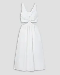 Anine Bing Dione cutout cotton-poplin midi dress - White White