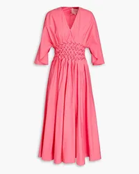 Roksanda Ilincic Esti woven cotton-poplin midi dress - Pink Pink