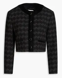 Sandro Cropped cotton-blend bouclé-tweed jacket - Black Black