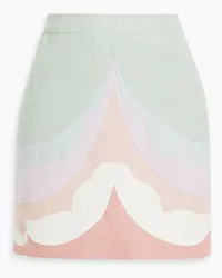 Valentino Garavani Color-block linen mini skirt - Green Green