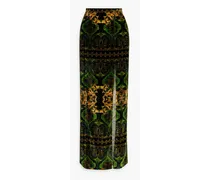 Alice Olivia - Stephine printed velvet maxi skirt - Green