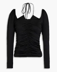 Ganni Ruched jersey top - Black Black