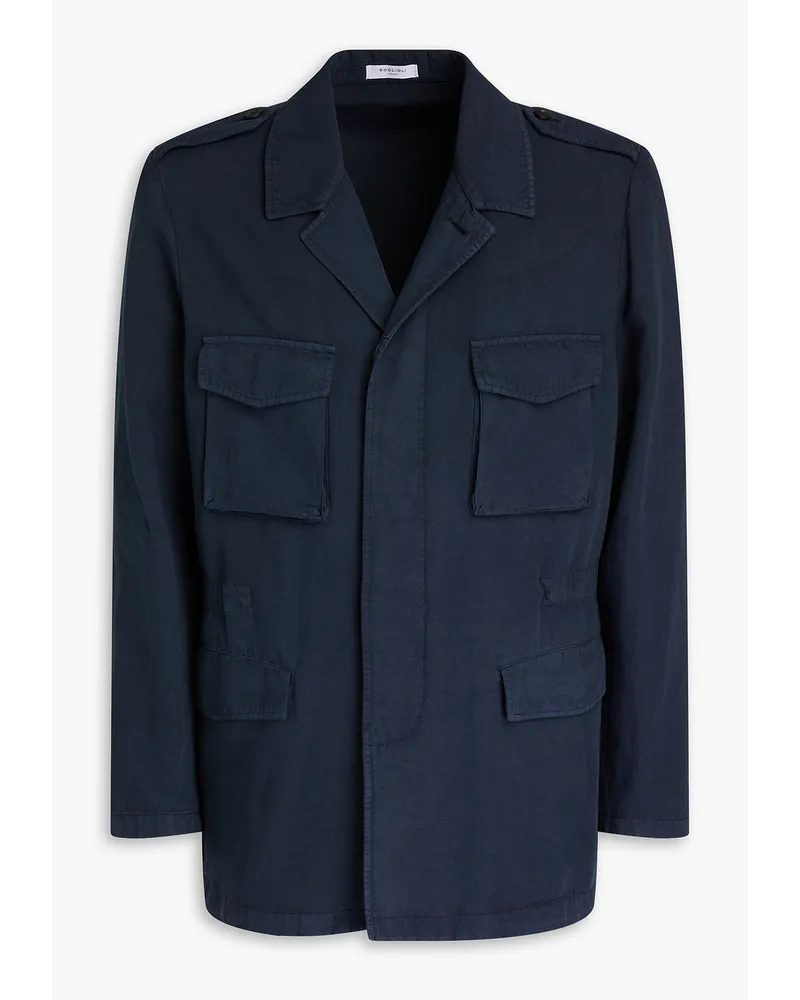 Boglioli Cotton and linen-blend canvas field jacket - Blue Blue