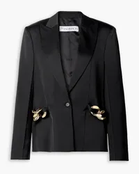 J.W.Anderson Chain-embellished satin-twill blazer - Black Black