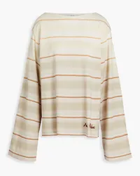 Acne Studios Striped cotton-jersey top - Neutral Neutral