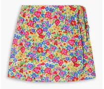 Lucio floral-print voile mini wrap skirt - Multicolor