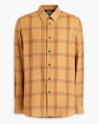 Paul Smith Checked wool-blend crepe shirt - Yellow Yellow