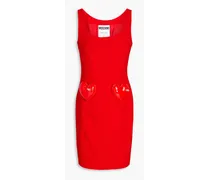 Appliquéd crepe mini dress - Red