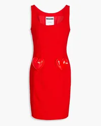 Moschino Appliquéd crepe mini dress - Red Red