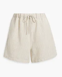 Onia Striped linen and Lyocell-blend shorts - Neutral Neutral