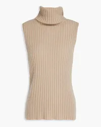 James Perse Ribbed cashmere turtleneck vest - Neutral Neutral