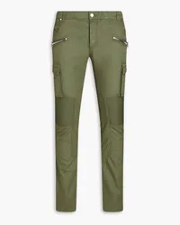 Balmain Logo-print pintucked cotton-canvas cargo pants - Green Green