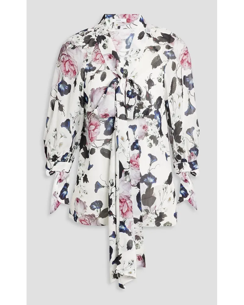 Erdem Nazeen pussy-bow floral-print crepe de chine blouse - Pink Pink