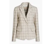 Wool-blend tweed blazer - Neutral