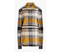 Checked cotton-flannel shirt - Gray
