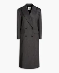 Sandro Double-breasted pinstriped twill coat - Gray Gray