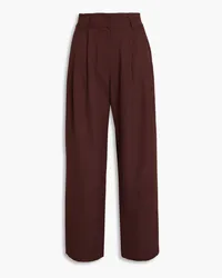 REJINA PYO Freya pleated wool-blend twill wide-leg pants - Burgundy Burgundy