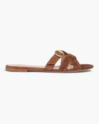 Gianvito Rossi Beya buckled suede sandals - Brown Brown