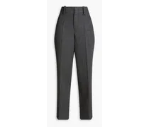 Wool-blend straight-leg pants - Gray