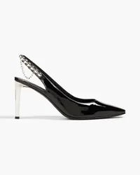 Giuseppe Zanotti Kurtney 85 embellished patent-leather slingback pumps - Black Black