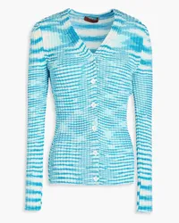 Missoni Space-dyed ribbed-knit cardigan - Blue Blue