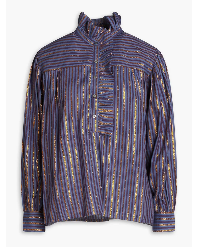Antik Batik Eddy metallic striped twill blouse - Blue Blue