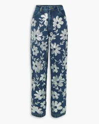 ASHISH Sequin-embellished high-rise straight-leg jeans - Blue Blue