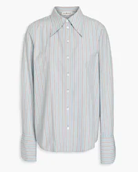 Tory Burch Striped cotton-poplin shirt - Blue Blue