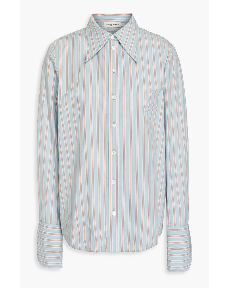 Tory Burch Striped cotton-poplin shirt - Blue Blue