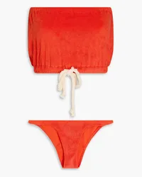 Lisa Marie Fernandez Victor strapless stretch-cotton terry bikini - Red Red