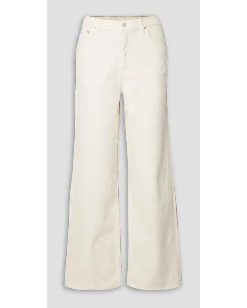 Mother The Spinner Skimp high-rise straight-leg jeans - White White