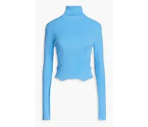 Olga ribbed-knit turtleneck sweater - Blue