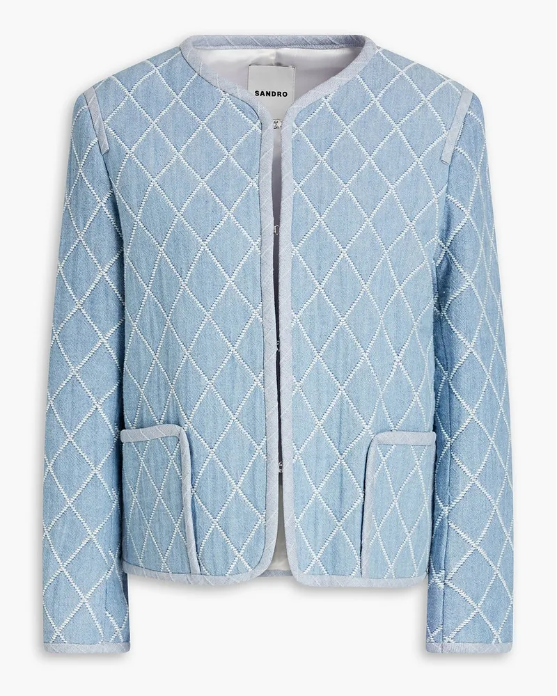 Sandro Quilted cotton-blend jacket - Blue Blue