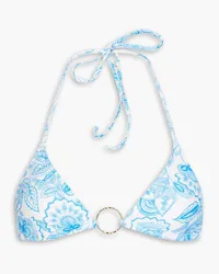 Melissa Odabash Miami floral-print triangle bikini top - Blue Blue