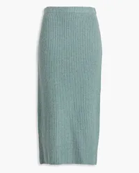 Vince Ribbed wool and yak-blend midi skirt - Green Green