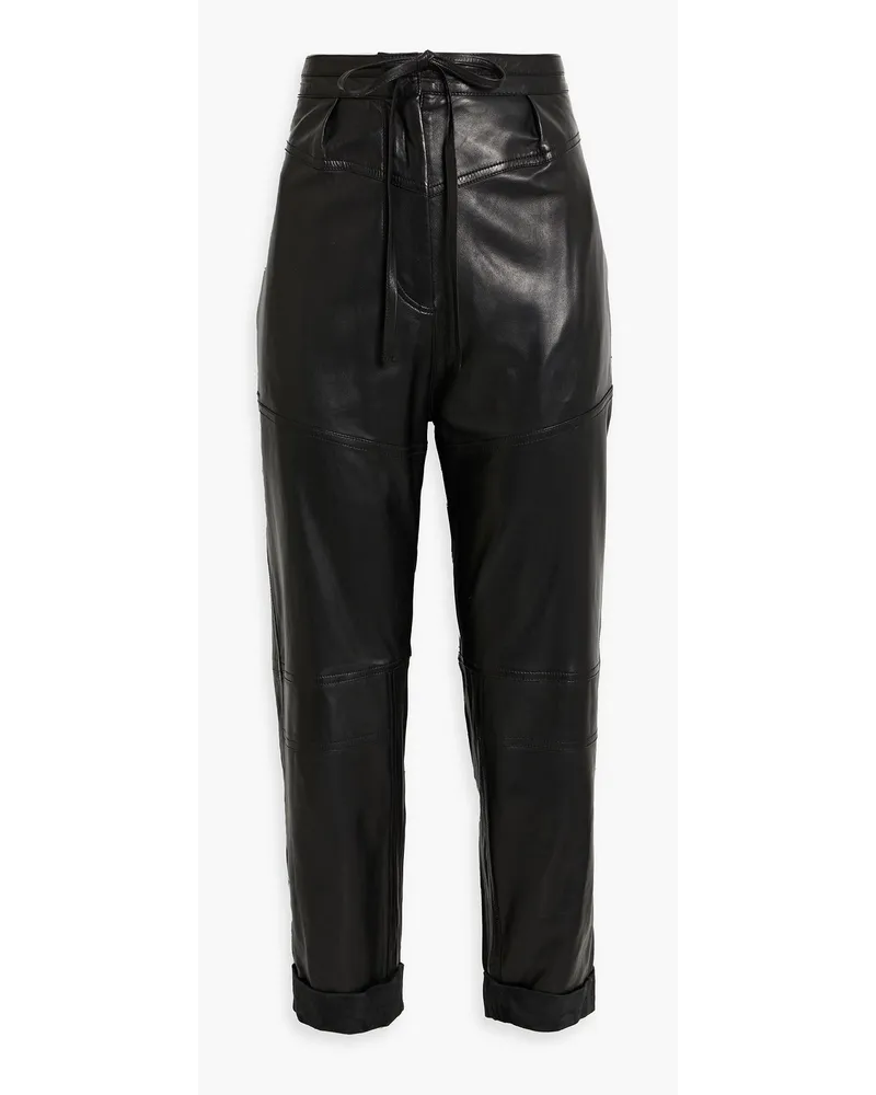 IRO Hosho leather tapered pants - Black Black