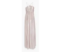 Pintucked lamé gown - Metallic