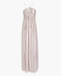 Zac Posen Pintucked lamé gown - Metallic Metallic