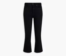 Colette cropped high-rise bootcut jeans - Black