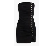 Megh strapless pleated denim mini dress - Black