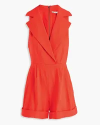 Alice + Olivia Alice Olivia - Merritt pleated linen-blend playsuit - Red Red