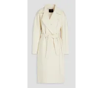 Bouclé wool-blend coat - White