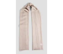Metallic cashmere-blend gauze scarf - White