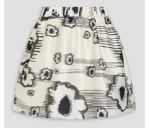 Solera metallic floral-jacquard mini skirt - White