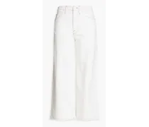 Le Italien cropped high-rise wide-leg jeans - White