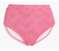 Stretch-jacquard high-rise bikini briefs - Pink