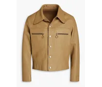 Pebbled-leather jacket - Neutral
